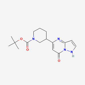 molecular formula C16H22N4O3 B3296077 Tert-butyl 3-(7-hydroxypyrazolo[1,5-a]pyrimidin-5-yl)piperidine-1-carboxylate CAS No. 891494-66-9