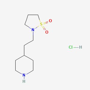 molecular formula C10H21ClN2O2S B3296090 2-[2-(Piperidin-4-yl)ethyl]-1lambda6,2-thiazolidine-1,1-dione hydrochloride CAS No. 89151-43-9