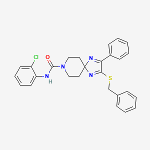 molecular formula C27H25ClN4OS B3296131 2-(benzylthio)-N-(2-chlorophenyl)-3-phenyl-1,4,8-triazaspiro[4.5]deca-1,3-diene-8-carboxamide CAS No. 892284-52-5