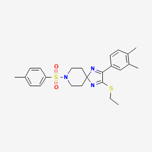 molecular formula C24H29N3O2S2 B3296141 2-(3,4-Dimethylphenyl)-3-(ethylthio)-8-tosyl-1,4,8-triazaspiro[4.5]deca-1,3-diene CAS No. 892292-78-3