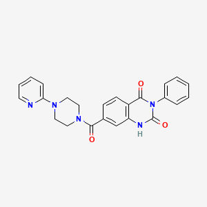 molecular formula C24H21N5O3 B3296144 3-phenyl-7-(4-(pyridin-2-yl)piperazine-1-carbonyl)quinazoline-2,4(1H,3H)-dione CAS No. 892296-12-7