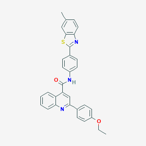 molecular formula C32H25N3O2S B329616 2-(4-ethoxyphenyl)-N-[4-(6-methyl-1,3-benzothiazol-2-yl)phenyl]quinoline-4-carboxamide 