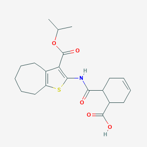 6-({3-[(propan-2-yloxy)carbonyl]-5,6,7,8-tetrahydro-4H-cyclohepta[b]thiophen-2-yl}carbamoyl)cyclohex-3-ene-1-carboxylic acid