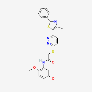 molecular formula C24H22N4O3S2 B3296184 N-(2,5-dimethoxyphenyl)-2-((6-(4-methyl-2-phenylthiazol-5-yl)pyridazin-3-yl)thio)acetamide CAS No. 892415-82-6