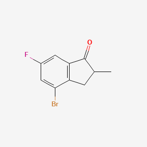 molecular formula C10H8BrFO B3296226 4-Bromo-6-fluoro-2-methyl-2,3-dihydro-1H-inden-1-one CAS No. 892575-68-7