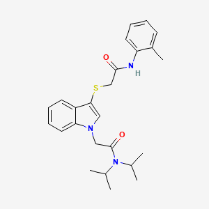 molecular formula C25H31N3O2S B3296227 N,N-diisopropyl-2-(3-((2-oxo-2-(o-tolylamino)ethyl)thio)-1H-indol-1-yl)acetamide CAS No. 892743-55-4