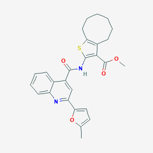 Methyl 2-({[2-(5-methyl-2-furyl)-4-quinolinyl]carbonyl}amino)-4,5,6,7,8,9-hexahydrocycloocta[b]thiophene-3-carboxylate