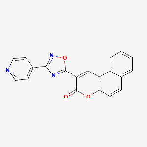 molecular formula C20H11N3O3 B3296243 2-[3-(pyridin-4-yl)-1,2,4-oxadiazol-5-yl]-3H-benzo[f]chromen-3-one CAS No. 892757-02-7