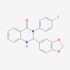 molecular formula C21H15IN2O3 B329626 2-(1,3-benzodioxol-5-yl)-3-(4-iodophenyl)-2,3-dihydro-4(1H)-quinazolinone 