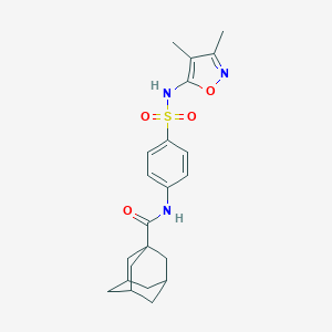 molecular formula C22H27N3O4S B329627 N-(4-{[(3,4-dimethyl-5-isoxazolyl)amino]sulfonyl}phenyl)-1-adamantanecarboxamide 