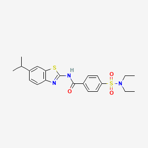 molecular formula C21H25N3O3S2 B3296278 4-(diethylsulfamoyl)-N-[6-(propan-2-yl)-1,3-benzothiazol-2-yl]benzamide CAS No. 892853-97-3