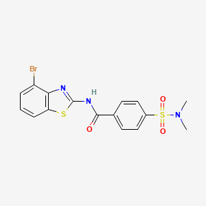 molecular formula C16H14BrN3O3S2 B3296286 N-(4-bromo-1,3-benzothiazol-2-yl)-4-(dimethylsulfamoyl)benzamide CAS No. 892856-09-6
