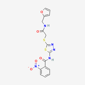 N-{5-[({[(furan-2-yl)methyl]carbamoyl}methyl)sulfanyl]-1,3,4-thiadiazol-2-yl}-2-nitrobenzamide