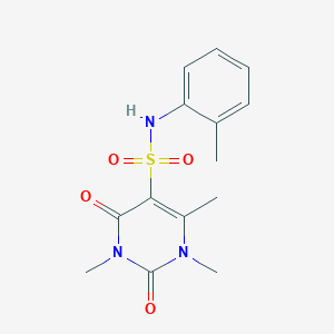 molecular formula C14H17N3O4S B3296359 1,3,4-trimethyl-N-(2-methylphenyl)-2,6-dioxopyrimidine-5-sulfonamide CAS No. 893342-39-7