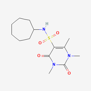 N-cycloheptyl-1,3,4-trimethyl-2,6-dioxopyrimidine-5-sulfonamide