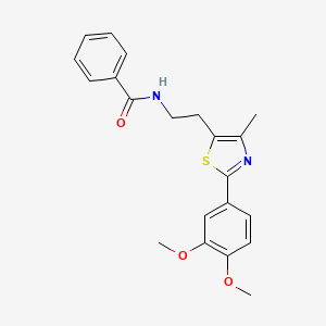 N-[2-[2-(3,4-dimethoxyphenyl)-4-methyl-1,3-thiazol-5-yl]ethyl]benzamide