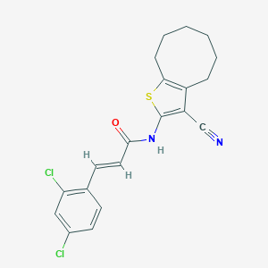 (2E)-N-(3-cyano-4,5,6,7,8,9-hexahydrocycloocta[b]thiophen-2-yl)-3-(2,4-dichlorophenyl)prop-2-enamide