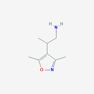 molecular formula C8H14N2O B3296450 2-(二甲基-1,2-恶唑-4-基)丙-1-胺 CAS No. 893641-20-8