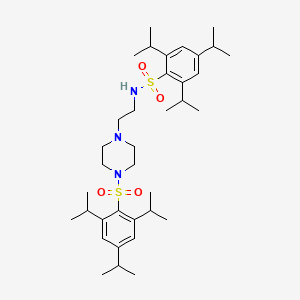 molecular formula C36H59N3O4S2 B3296481 2,4,6-tris(propan-2-yl)-N-(2-{4-[2,4,6-tris(propan-2-yl)benzenesulfonyl]piperazin-1-yl}ethyl)benzene-1-sulfonamide CAS No. 893669-18-6