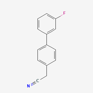 molecular formula C14H10FN B3296497 (3'-Fluoro[1,1'-biphenyl]-4-yl)acetonitrile CAS No. 893734-08-2