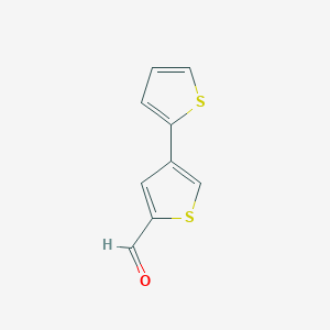 molecular formula C9H6OS2 B3296505 4-(Thiophen-2-yl)thiophene-2-carbaldehyde CAS No. 893736-91-9