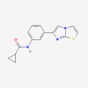 molecular formula C15H13N3OS B3296568 N-(3-(imidazo[2,1-b]thiazol-6-yl)phenyl)cyclopropanecarboxamide CAS No. 893966-50-2