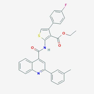 Ethyl 4-(4-fluorophenyl)-2-({[2-(3-methylphenyl)-4-quinolinyl]carbonyl}amino)-3-thiophenecarboxylate