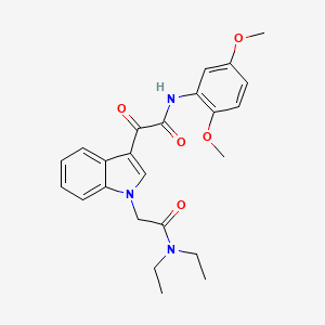 molecular formula C24H27N3O5 B3296591 2-(3-{[(2,5-dimethoxyphenyl)carbamoyl]carbonyl}-1H-indol-1-yl)-N,N-diethylacetamide CAS No. 893983-36-3