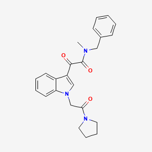 molecular formula C24H25N3O3 B3296606 N-benzyl-N-methyl-2-oxo-2-{1-[2-oxo-2-(pyrrolidin-1-yl)ethyl]-1H-indol-3-yl}acetamide CAS No. 893987-21-8