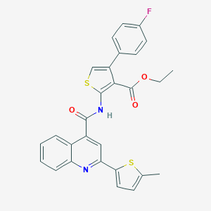 Ethyl 4-(4-fluorophenyl)-2-({[2-(5-methyl-2-thienyl)-4-quinolinyl]carbonyl}amino)-3-thiophenecarboxylate