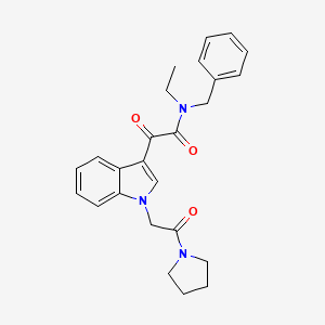 molecular formula C25H27N3O3 B3296611 N-benzyl-N-ethyl-2-oxo-2-{1-[2-oxo-2-(pyrrolidin-1-yl)ethyl]-1H-indol-3-yl}acetamide CAS No. 893987-28-5