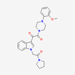 1-[1-(2-Keto-2-pyrrolidino-ethyl)indol-3-yl]-2-[4-(2-methoxyphenyl)piperazino]ethane-1,2-dione