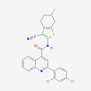 N-(3-cyano-6-methyl-4,5,6,7-tetrahydro-1-benzothiophen-2-yl)-2-(2,4-dichlorophenyl)quinoline-4-carboxamide