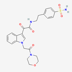 molecular formula C24H26N4O6S B3296640 2-(1-(2-morpholino-2-oxoethyl)-1H-indol-3-yl)-2-oxo-N-(4-sulfamoylphenethyl)acetamide CAS No. 893995-07-8