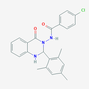 molecular formula C24H22ClN3O2 B329665 4-chloro-N-(2-mesityl-4-oxo-1,4-dihydro-3(2H)-quinazolinyl)benzamide 