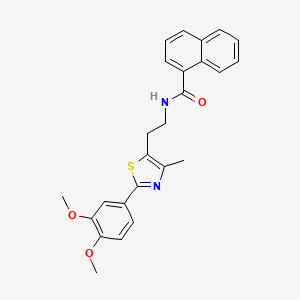 molecular formula C25H24N2O3S B3296653 N-(2-(2-(3,4-dimethoxyphenyl)-4-methylthiazol-5-yl)ethyl)-1-naphthamide CAS No. 893997-34-7
