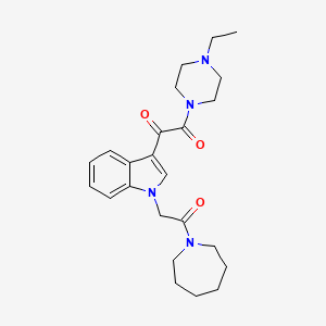 molecular formula C24H32N4O3 B3296709 1-(1-(2-(azepan-1-yl)-2-oxoethyl)-1H-indol-3-yl)-2-(4-ethylpiperazin-1-yl)ethane-1,2-dione CAS No. 894000-18-1