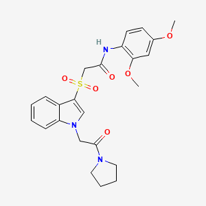 molecular formula C24H27N3O6S B3296738 N-(2,4-dimethoxyphenyl)-2-({1-[2-oxo-2-(pyrrolidin-1-yl)ethyl]-1H-indol-3-yl}sulfonyl)acetamide CAS No. 894006-51-0