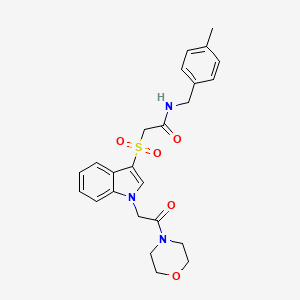 molecular formula C24H27N3O5S B3296745 N-(4-methylbenzyl)-2-((1-(2-morpholino-2-oxoethyl)-1H-indol-3-yl)sulfonyl)acetamide CAS No. 894012-68-1