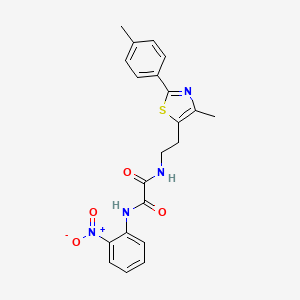 molecular formula C21H20N4O4S B3296749 N-{2-[4-methyl-2-(4-methylphenyl)-1,3-thiazol-5-yl]ethyl}-N'-(2-nitrophenyl)ethanediamide CAS No. 894014-81-4