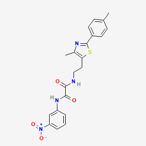 molecular formula C21H20N4O4S B3296755 N-{2-[4-methyl-2-(4-methylphenyl)-1,3-thiazol-5-yl]ethyl}-N'-(3-nitrophenyl)ethanediamide CAS No. 894015-08-8