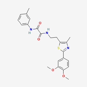 molecular formula C23H25N3O4S B3296758 N-{2-[2-(3,4-dimethoxyphenyl)-4-methyl-1,3-thiazol-5-yl]ethyl}-N'-(3-methylphenyl)ethanediamide CAS No. 894016-10-5