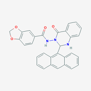 N-(2-(9-anthryl)-4-oxo-1,4-dihydro-3(2H)-quinazolinyl)-1,3-benzodioxole-5-carboxamide