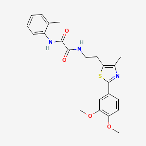molecular formula C23H25N3O4S B3296770 N-{2-[2-(3,4-dimethoxyphenyl)-4-methyl-1,3-thiazol-5-yl]ethyl}-N'-(2-methylphenyl)ethanediamide CAS No. 894016-83-2