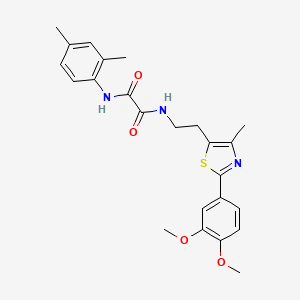 molecular formula C24H27N3O4S B3296776 N-{2-[2-(3,4-dimethoxyphenyl)-4-methyl-1,3-thiazol-5-yl]ethyl}-N'-(2,4-dimethylphenyl)ethanediamide CAS No. 894016-97-8