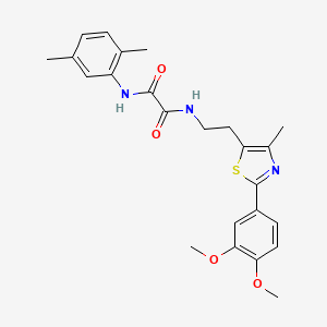 molecular formula C24H27N3O4S B3296781 N-{2-[2-(3,4-dimethoxyphenyl)-4-methyl-1,3-thiazol-5-yl]ethyl}-N'-(2,5-dimethylphenyl)ethanediamide CAS No. 894017-03-9