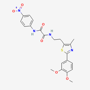 molecular formula C22H22N4O6S B3296782 N-{2-[2-(3,4-dimethoxyphenyl)-4-methyl-1,3-thiazol-5-yl]ethyl}-N'-(4-nitrophenyl)ethanediamide CAS No. 894017-10-8