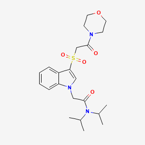 molecular formula C22H31N3O5S B3296815 N,N-diisopropyl-2-(3-((2-morpholino-2-oxoethyl)sulfonyl)-1H-indol-1-yl)acetamide CAS No. 894024-39-6