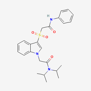 2-{3-[(phenylcarbamoyl)methanesulfonyl]-1H-indol-1-yl}-N,N-bis(propan-2-yl)acetamide