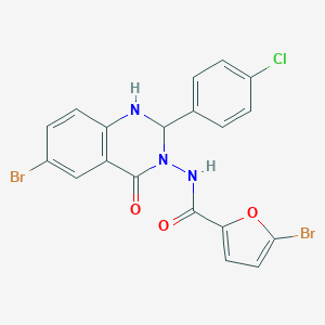 molecular formula C19H12Br2ClN3O3 B329683 5-bromo-N-(6-bromo-2-(4-chlorophenyl)-4-oxo-1,4-dihydro-3(2H)-quinazolinyl)-2-furamide 